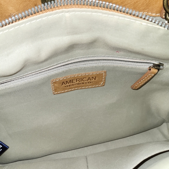 Americain Leather Co Warm Tan Leather Hand Bag - Picture 12 of 16